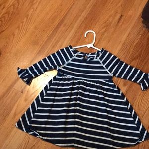 NWOT Old Navy 2T navy and white striped dress.